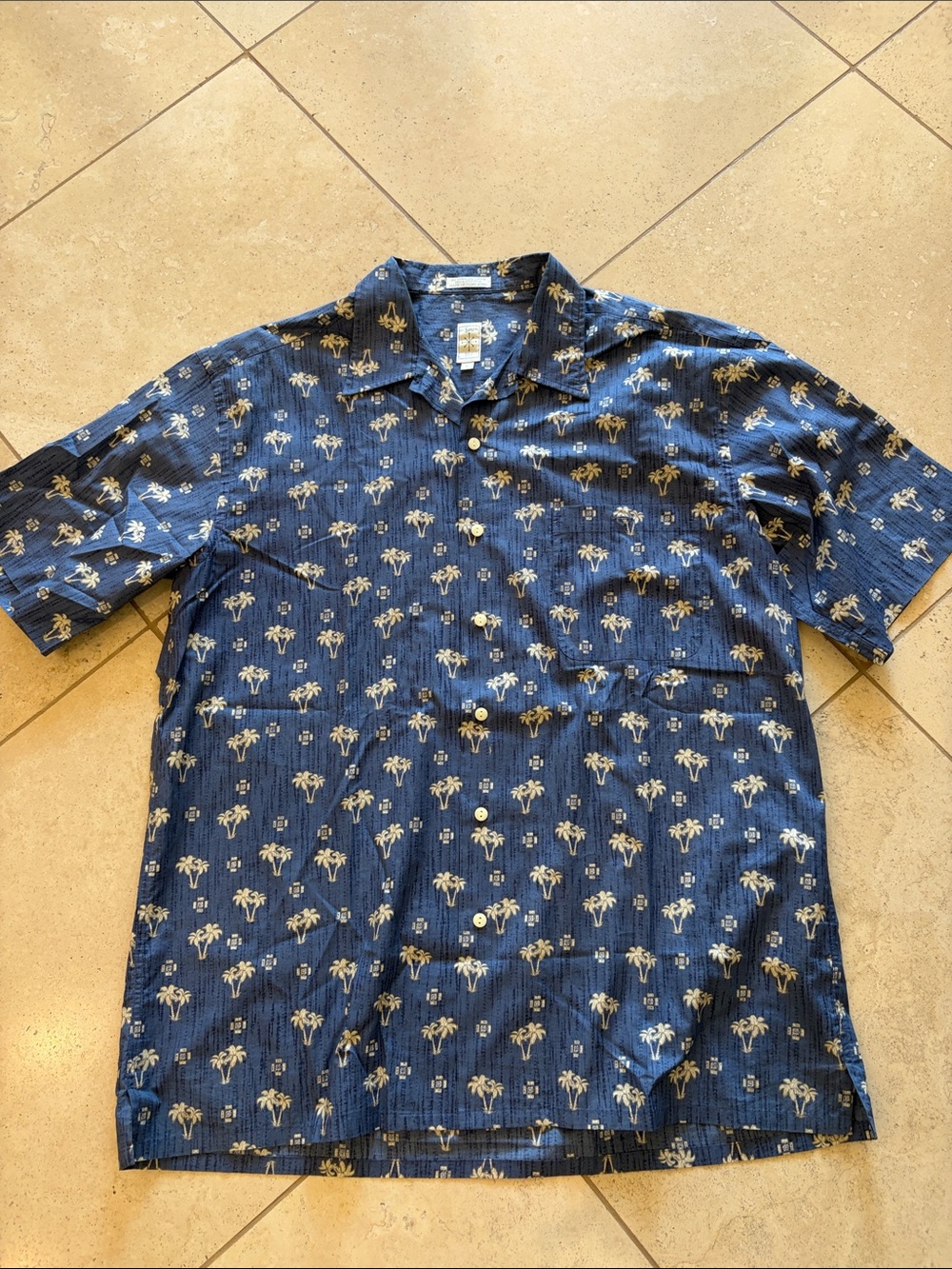 Burma Bibas Men's Blue Short-Sleeve Button-Up Shirt